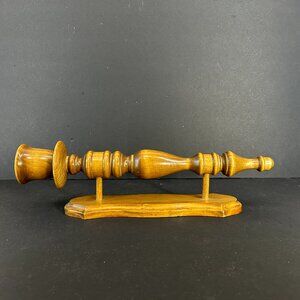 Vintage MCM Hand Turned Wood Candle Wall Sconce Farmhouse Boho Wall Decor 16"  M